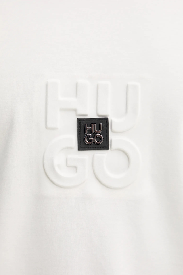 HUGO t-shirt bawełniany 50535499 beżowy