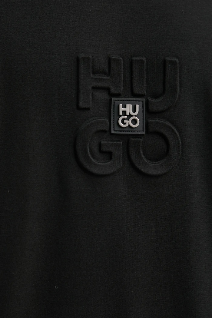 Bavlněné tričko HUGO 50535499 černá