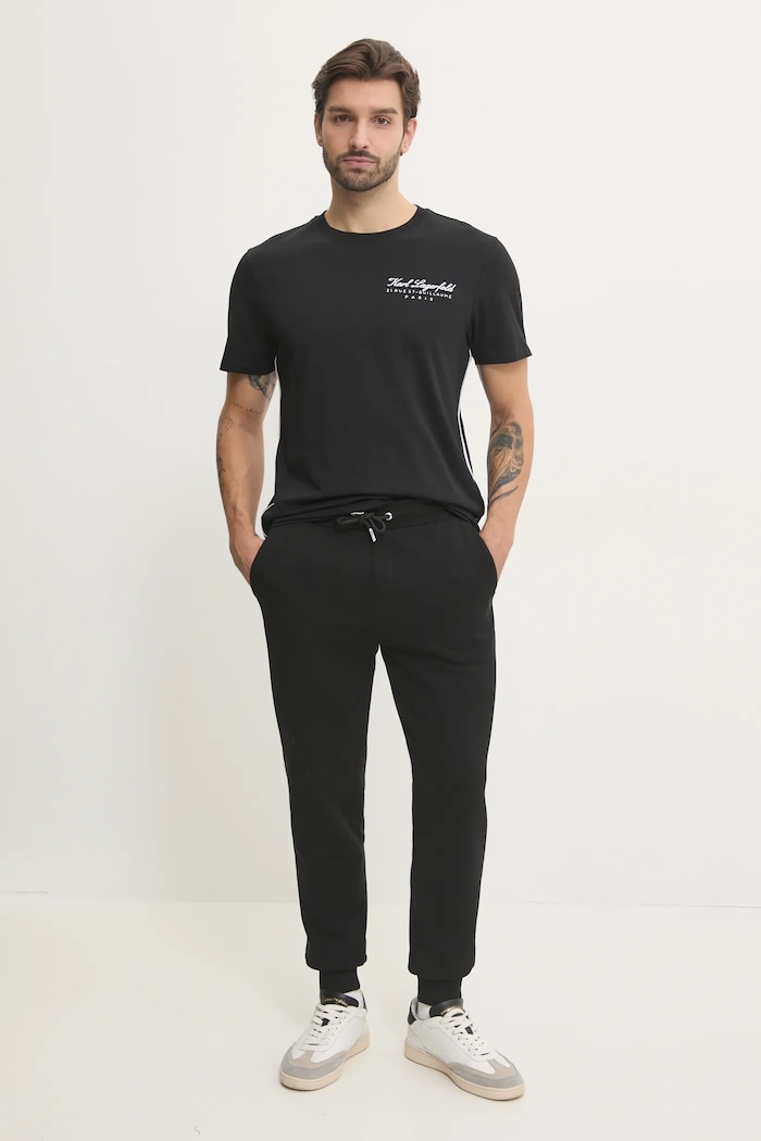 Bavlnené tričko Karl Lagerfeld A1M44017 čierna SS25