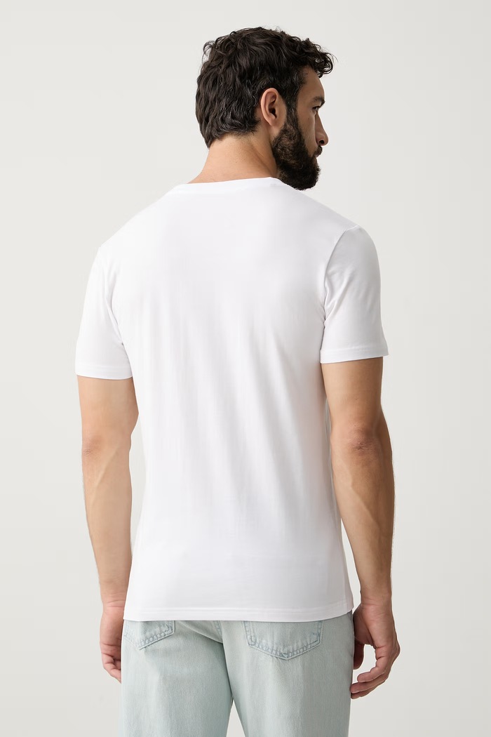 Oblečení Karl Lagerfeld basic tričko pánské bavlněné s elastanem 2-pack A1M47097 bílá