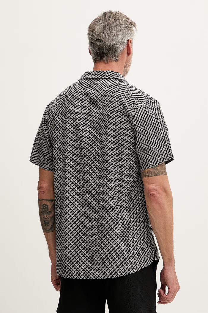 BOSS Πουκάμισο παραλίας ανδρικό Beach Shirt 50535793 γκρί SS26