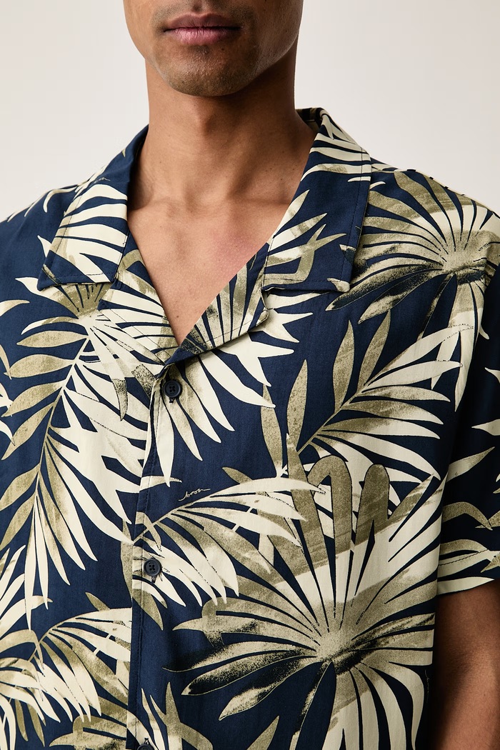 BOSS пляжная рубашка для мужчин Beach Shirt зелёный 50535793