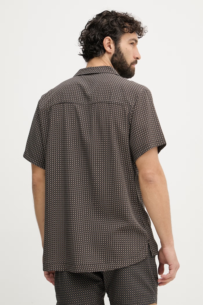 Oblečenie BOSS plážová košeľa pánska Beach Shirt 50535793 čierna
