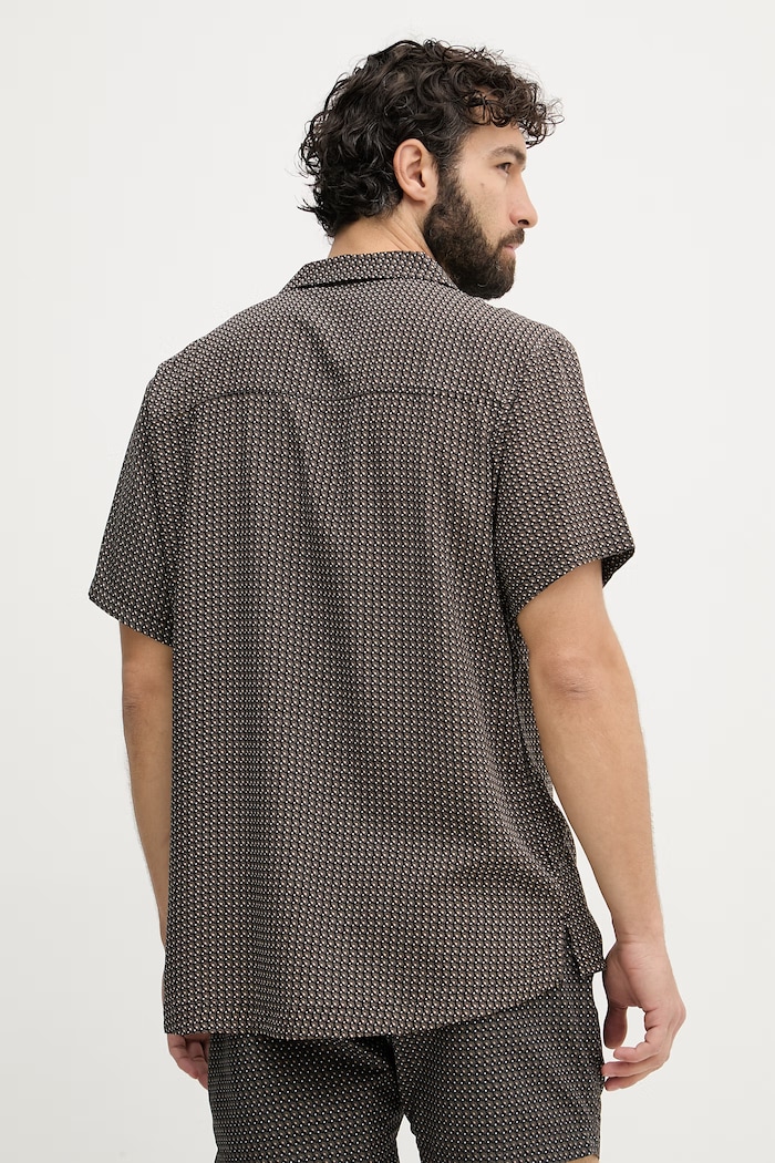 Oblečenie BOSS plážová košeľa pánska Beach Shirt 50535793 čierna