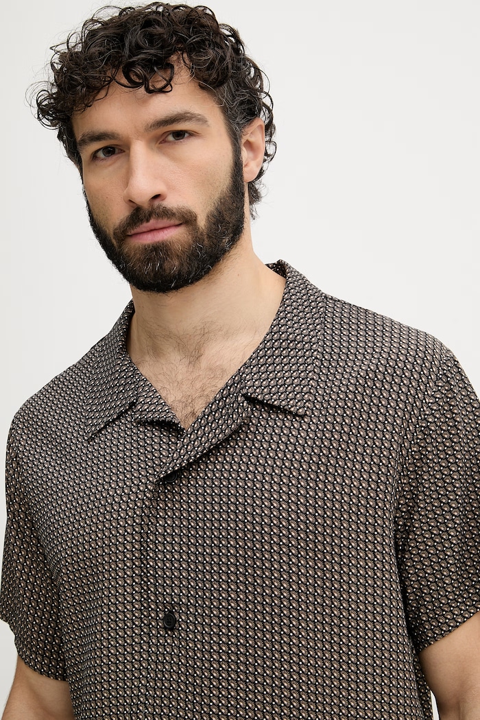 BOSS plážová košeľa pánska Beach Shirt čierna 50535793