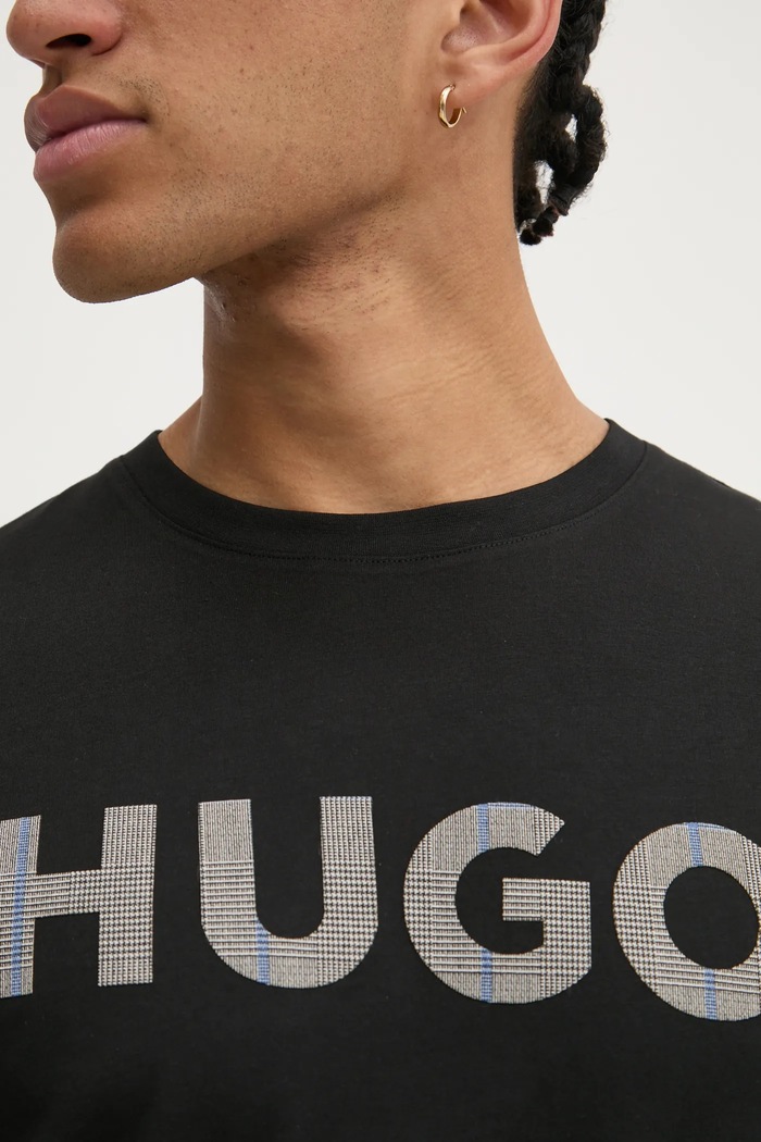 Bavlněné tričko HUGO 50534622 černá