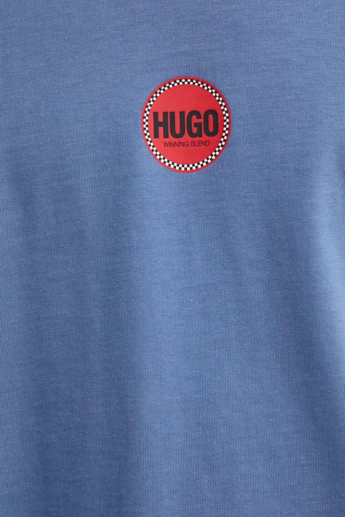 Βαμβακερό μπλουζάκι HUGO 50530647 μπλε
