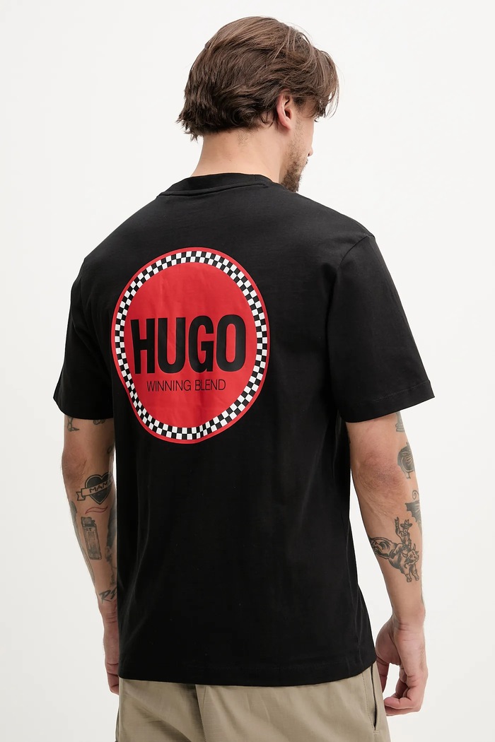 Odzież HUGO t-shirt bawełniany 50530647 czarny