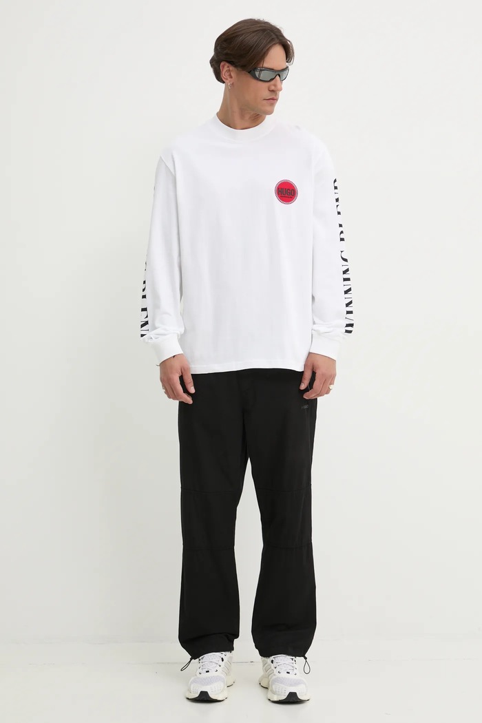 Tričko s dlhým rukávom HUGO 50531250 biela SS25
