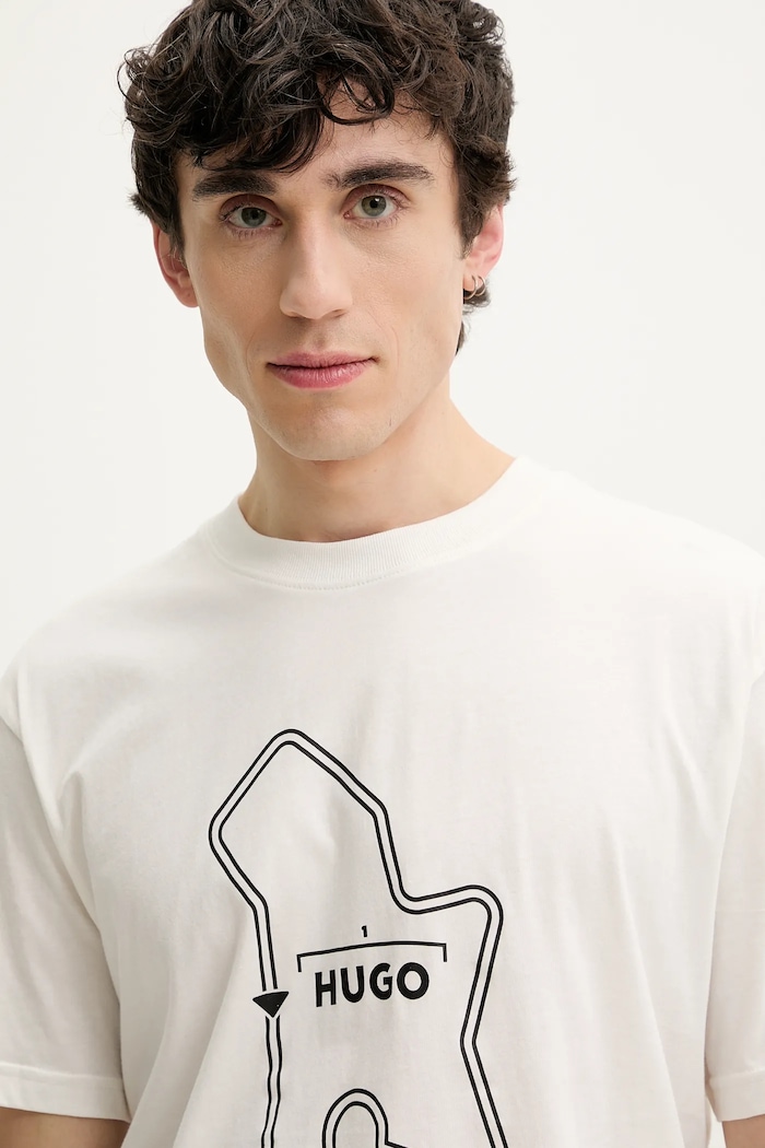 HUGO t-shirt in cotone bianco 50531757