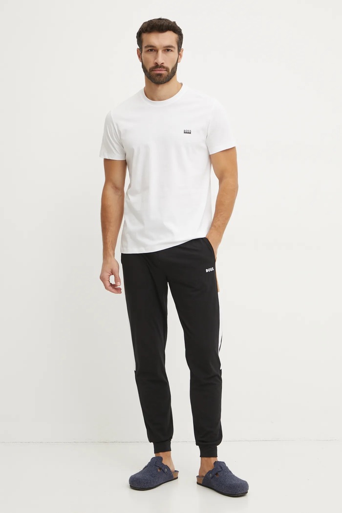 BOSS T-shirt férfi pamut T-ShirtRN 365 50531401 fehér SS26