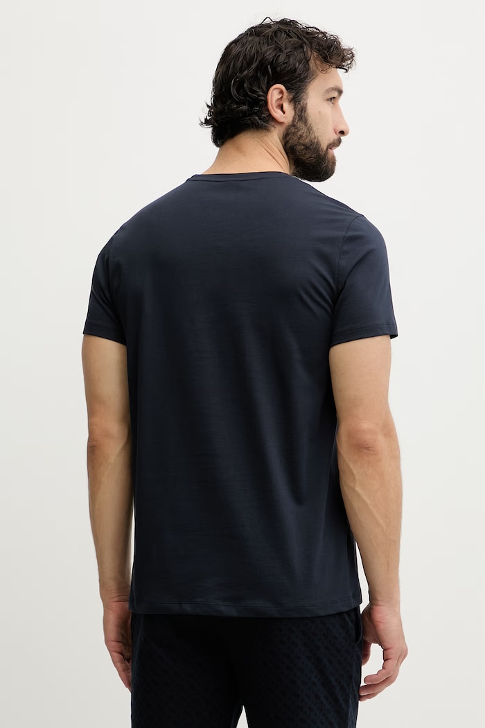 Ρούχα BOSS t-shirt ανδρικό βαμβακερό T-ShirtRN 365 50531401 σκούρο μπλε