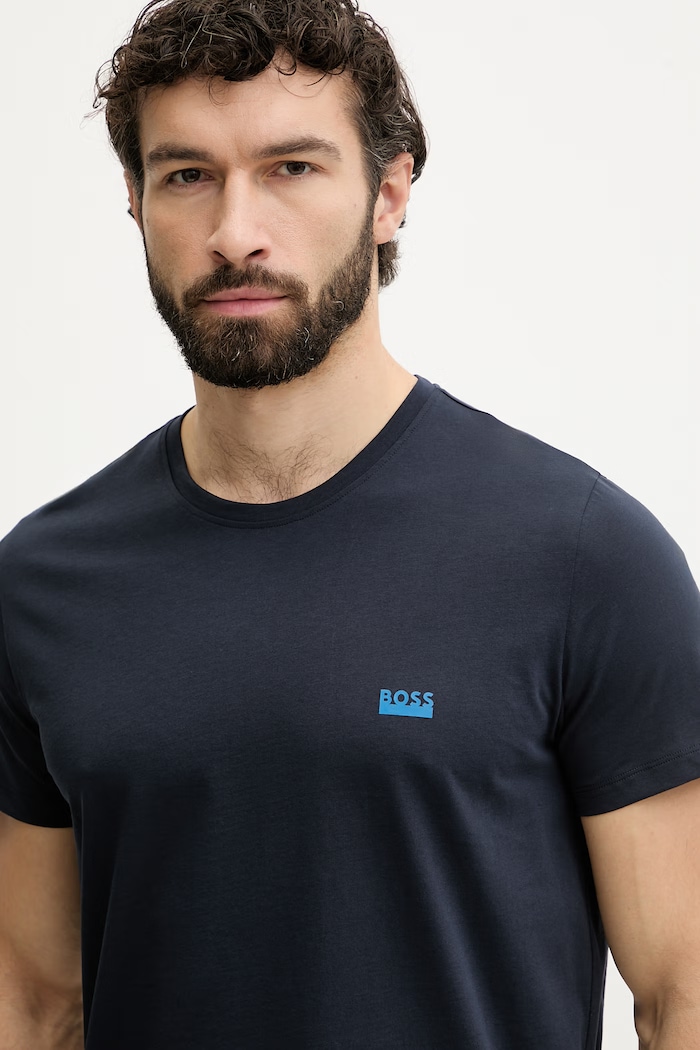BOSS t-shirt ανδρικό βαμβακερό T-ShirtRN 365 σκούρο μπλε 50531401