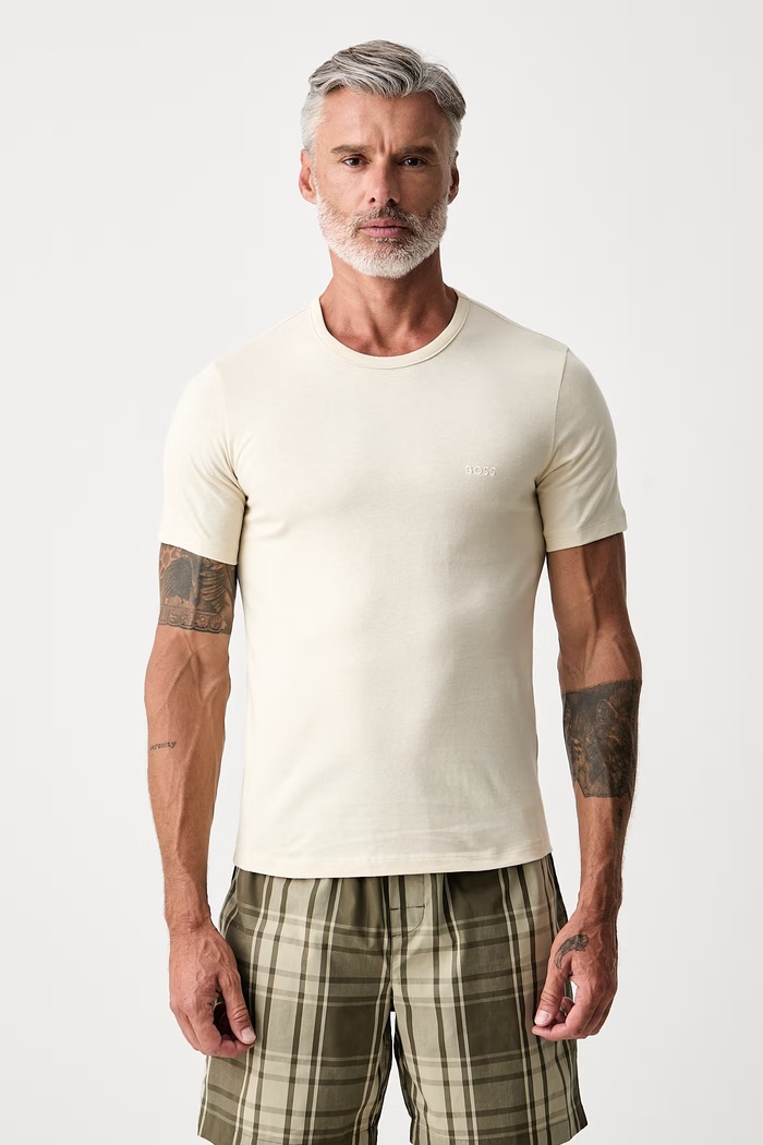 Odzież BOSS T-shirt męski bawełniany TShirtRN 3P Classic 3-pack 50532468 biały