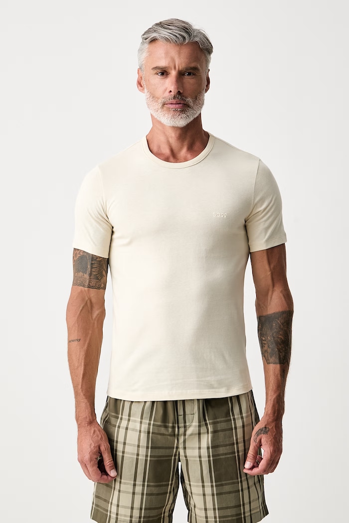 Odzież BOSS T-shirt męski bawełniany TShirtRN 3P Classic 3-pack 50532468 biały