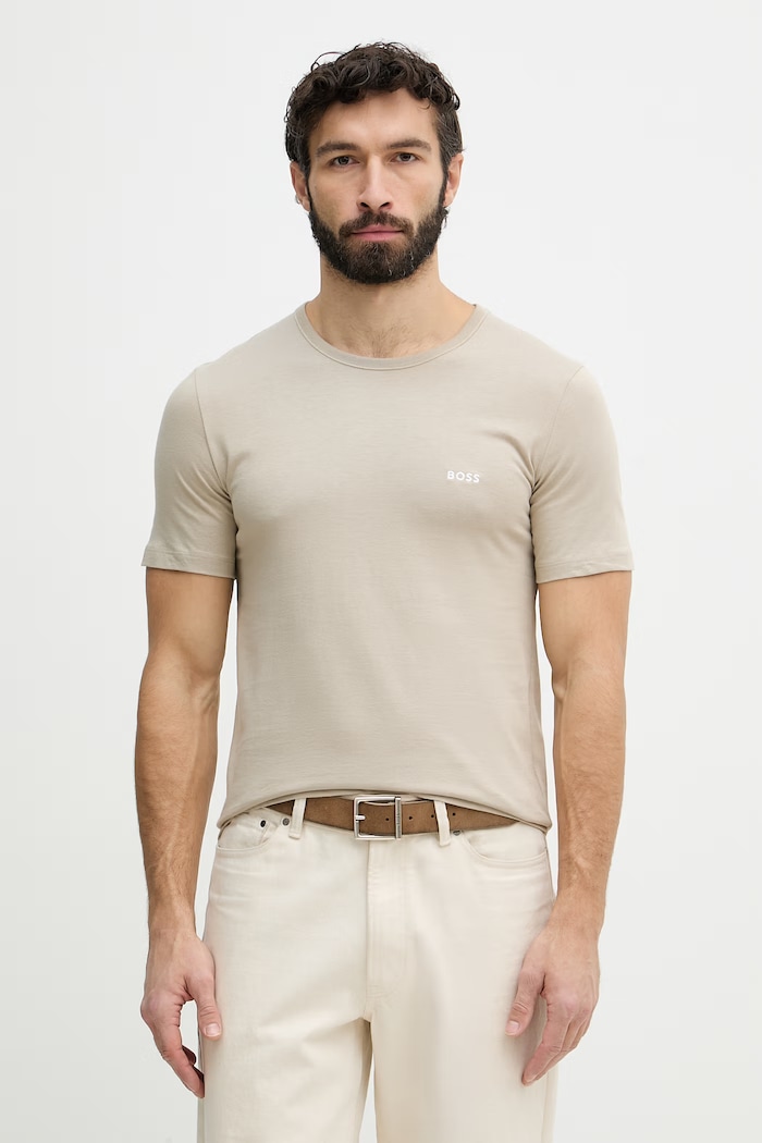 BOSS tričko pánske bavlnené TShirtRN 3P Classic 3-pak biela 50532468