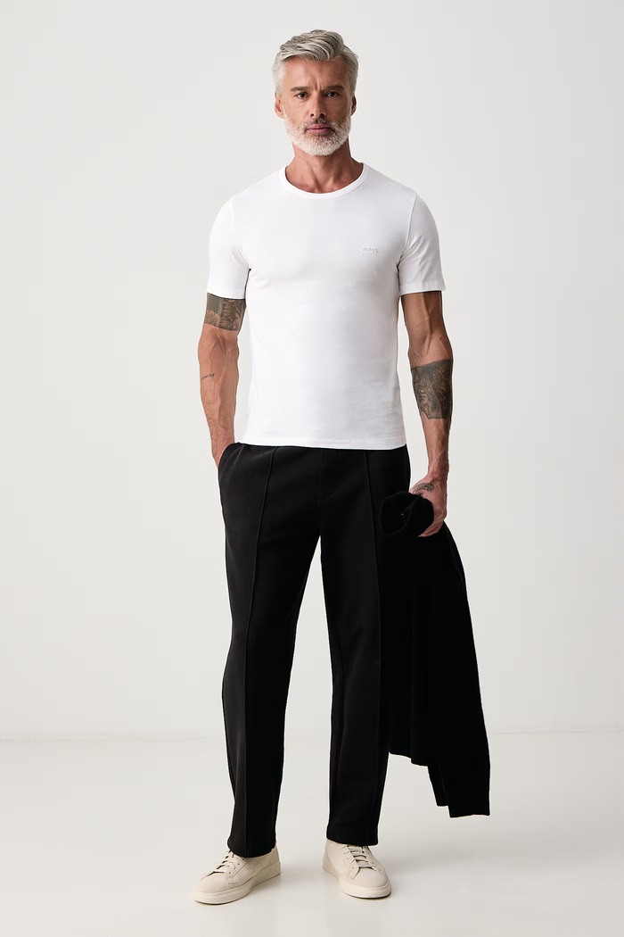 T-shirt męski bawełniany TShirtRN 3P Classic 3-pack BOSS 50532468 czerwony