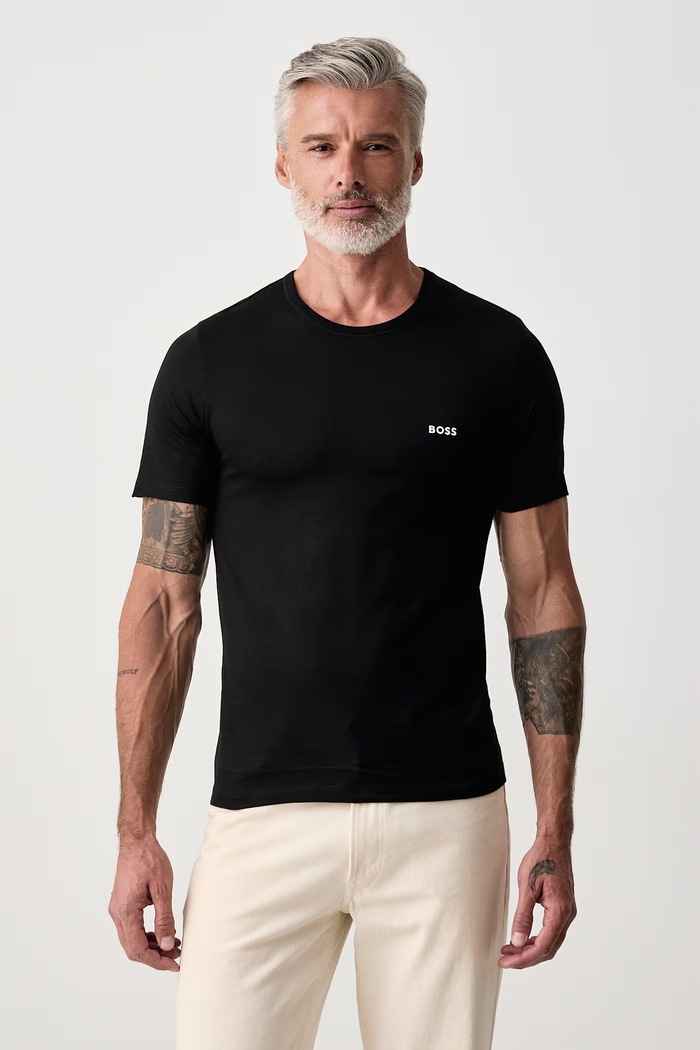 BOSS T-shirt męski bawełniany TShirtRN 3P Classic 3-pack niebieski 50532468