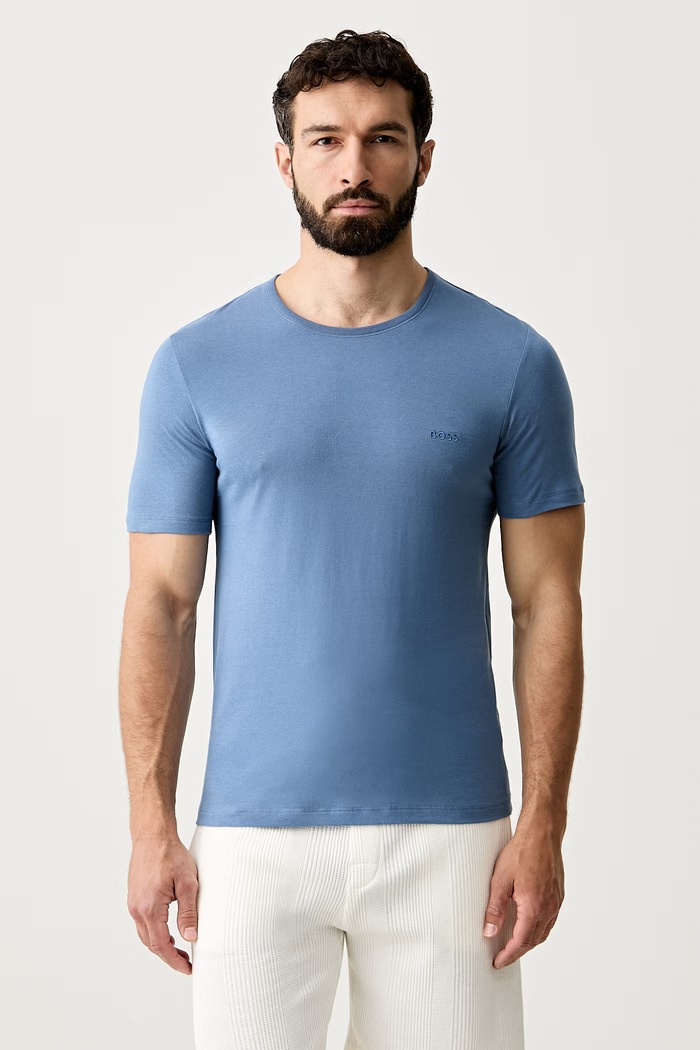 BOSS tričko pánske bavlnené TShirtRN 3P Classic 3-pak tmavomodrá 50532468