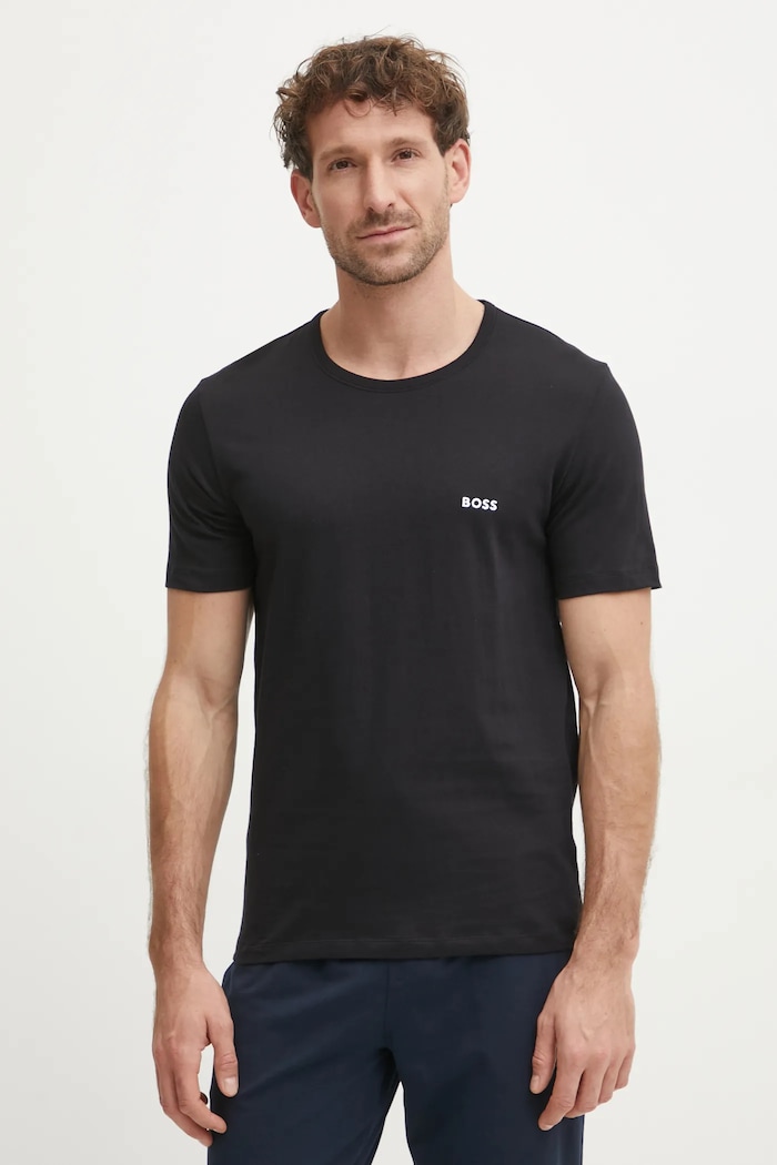BOSS тениска мъжка от памук TShirtRN 3P Classic 3 броя 50532468 тъмносин SS26