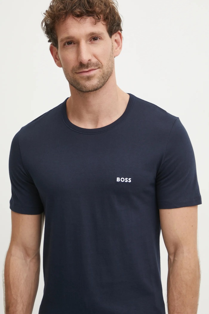 Дрехи BOSS тениска мъжка от памук TShirtRN 3P Classic 3 броя 50532468 тъмносин