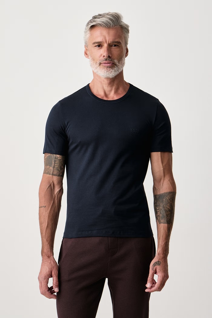 BOSS T-shirt męski bawełniany TShirtRN 3P Classic 3-pack 50532468 brązowy SS26