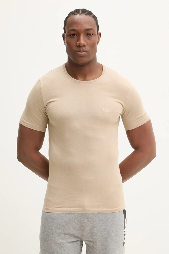 BOSS t-shirt męski bawełniany TShirtRN 3P Classic 3-pack 50532468 czarny SS26
