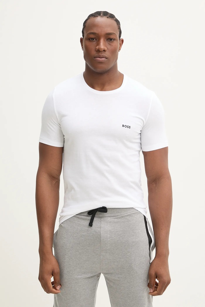 Odzież BOSS t-shirt męski bawełniany TShirtRN 3P Classic 3-pack 50532468 czarny