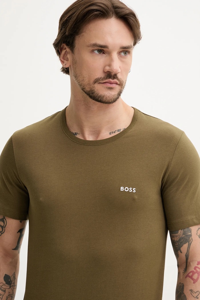 BOSS T-shirt męski bawełniany TShirtRN 3P Classic 3-pack biały 50532470