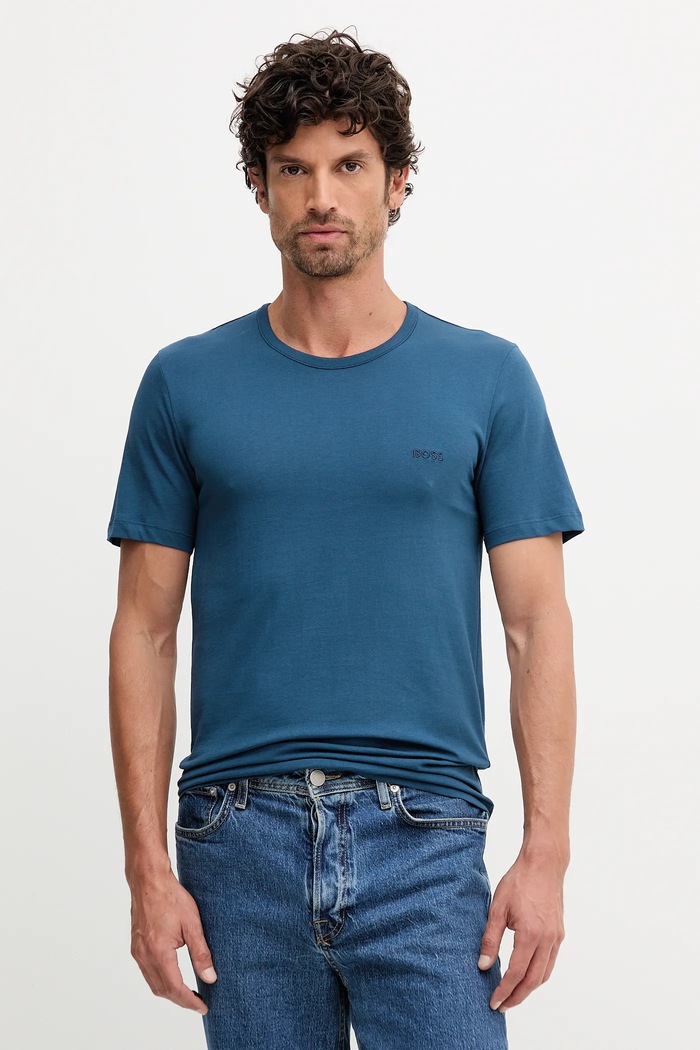 BOSS t-shirt ανδρικό βαμβακερό TShirtRN 3P Classic 3-pack 50532470 μπλε SS26