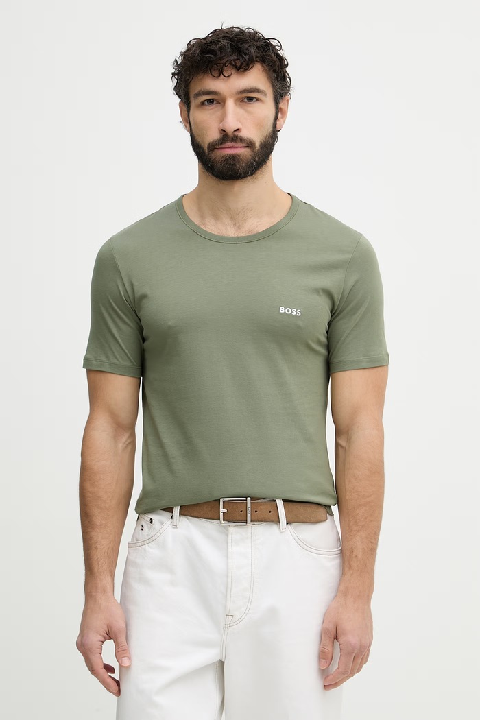BOSS tričko pánské bavlněné TShirtRN 3P Classic 3-pack námořnická modř 50532470