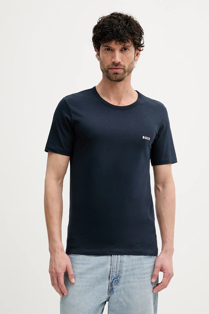 BOSS t-shirt ανδρικό βαμβακερό TShirtRN 3P Classic 3-pack 50532470 σκούρο μπλε SS26