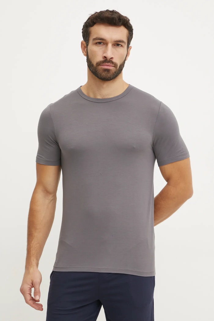 BOSS T-shirt męski z wiskozy TShirt RN 3P Bamboo 3-pack 50534019 granatowy SS26