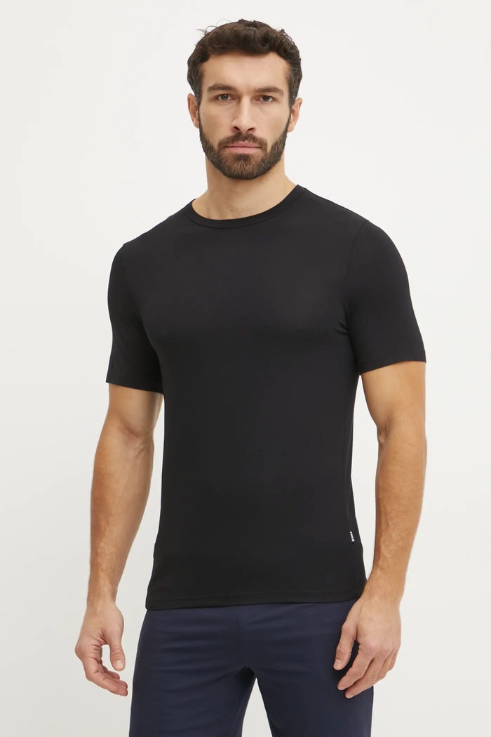 Odzież BOSS T-shirt męski z wiskozy TShirt RN 3P Bamboo 3-pack 50534019 granatowy
