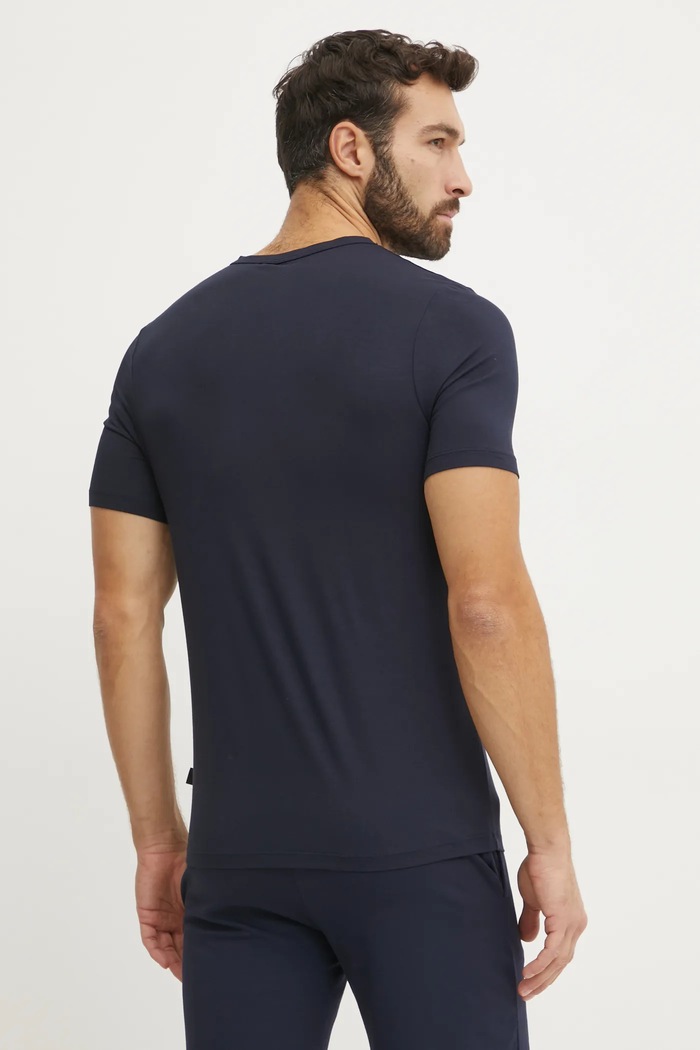 BOSS T-shirt męski z wiskozy TShirt RN 3P Bamboo 3-pack 50534019 granatowy