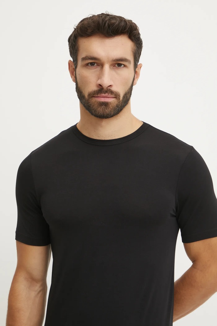 BOSS tričko pánske s viskózou TShirt RN 3P Bamboo 3-pak čierna 50534019