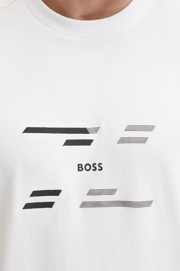 Bavlnené tričko Boss Green 50530997 béžová