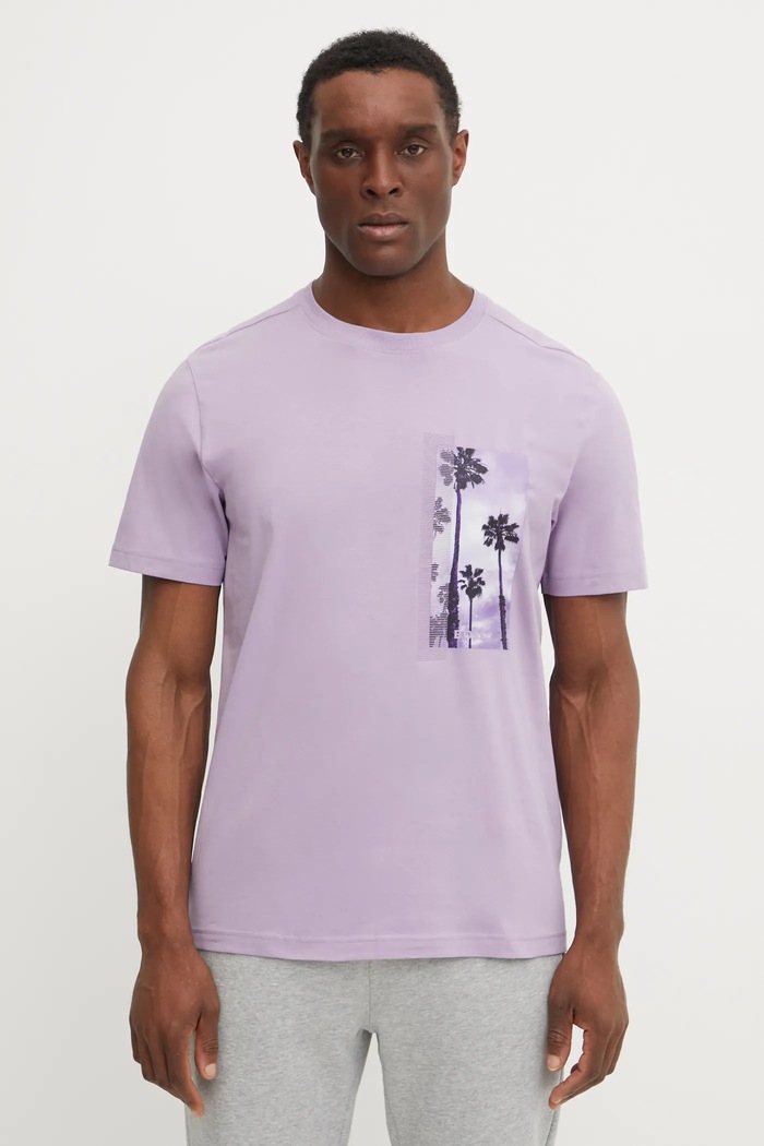 BOSS Green T-shirt fioletowy 50533233