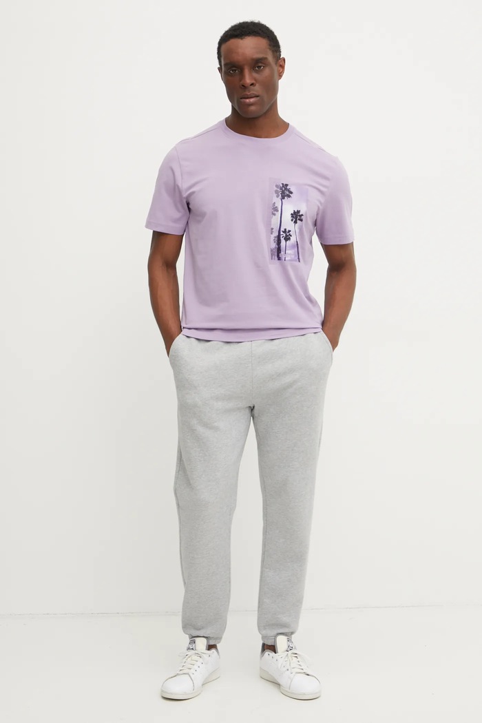 BOSS Green T-shirt 50533233 fioletowy SS25