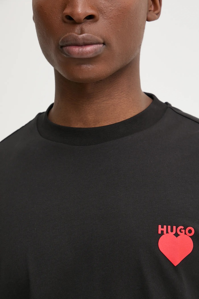 Bavlněné tričko HUGO Dewdam HUGO černá 50530557
