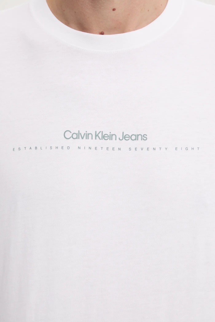 Bavlněné tričko Calvin Klein Jeans J30J327075 bílá
