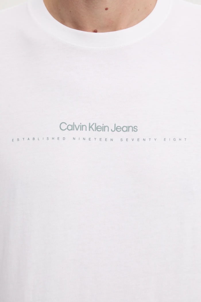 Bavlněné tričko Calvin Klein Jeans J30J327075 bílá
