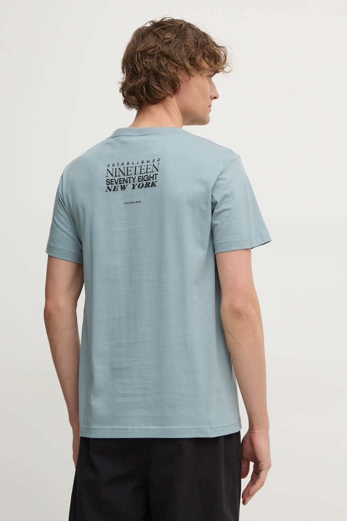 Oblečení Bavlněné tričko Calvin Klein Jeans J30J327402 modrá
