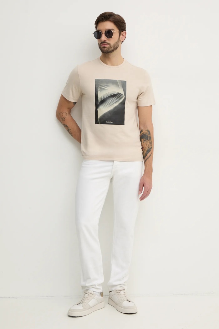 Majica kratkih rukava Calvin Klein K10K113797 bež SS25