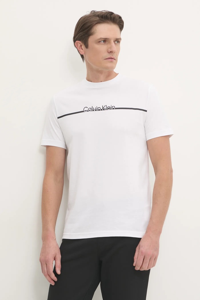 Bavlněné tričko Calvin Klein bílá K10K113802