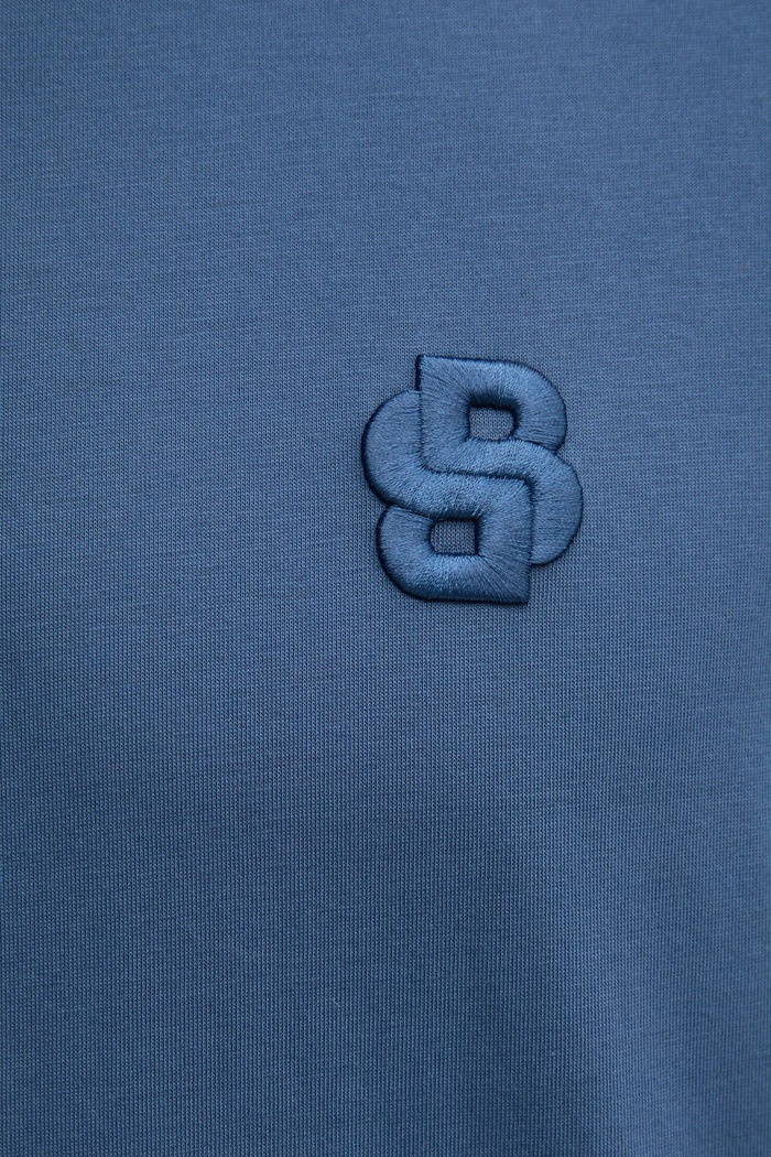 BOSS t-shirt bawełniany 50533343 niebieski
