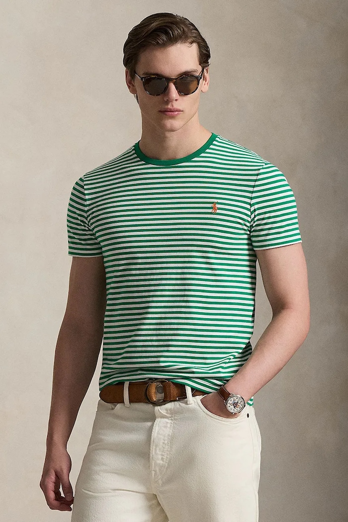 Polo Ralph Lauren t-shirt bawełniany wzorzyste zielony 710956828