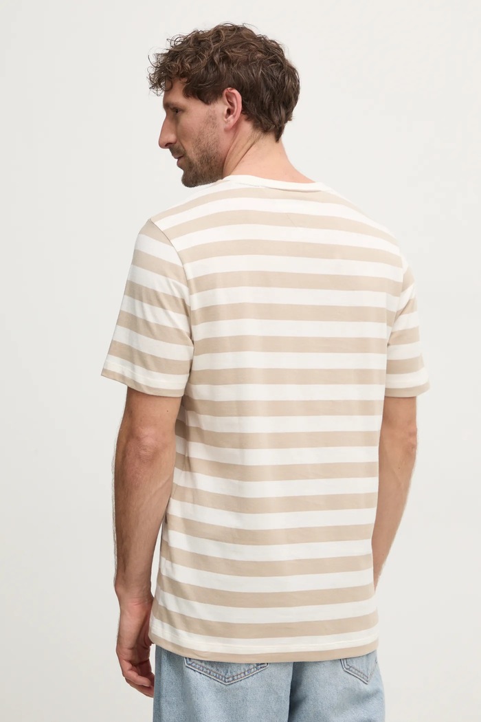 Îmbrăcăminte Tommy Hilfiger tricou bărbătesc din bumbac MW0MW37283 bej