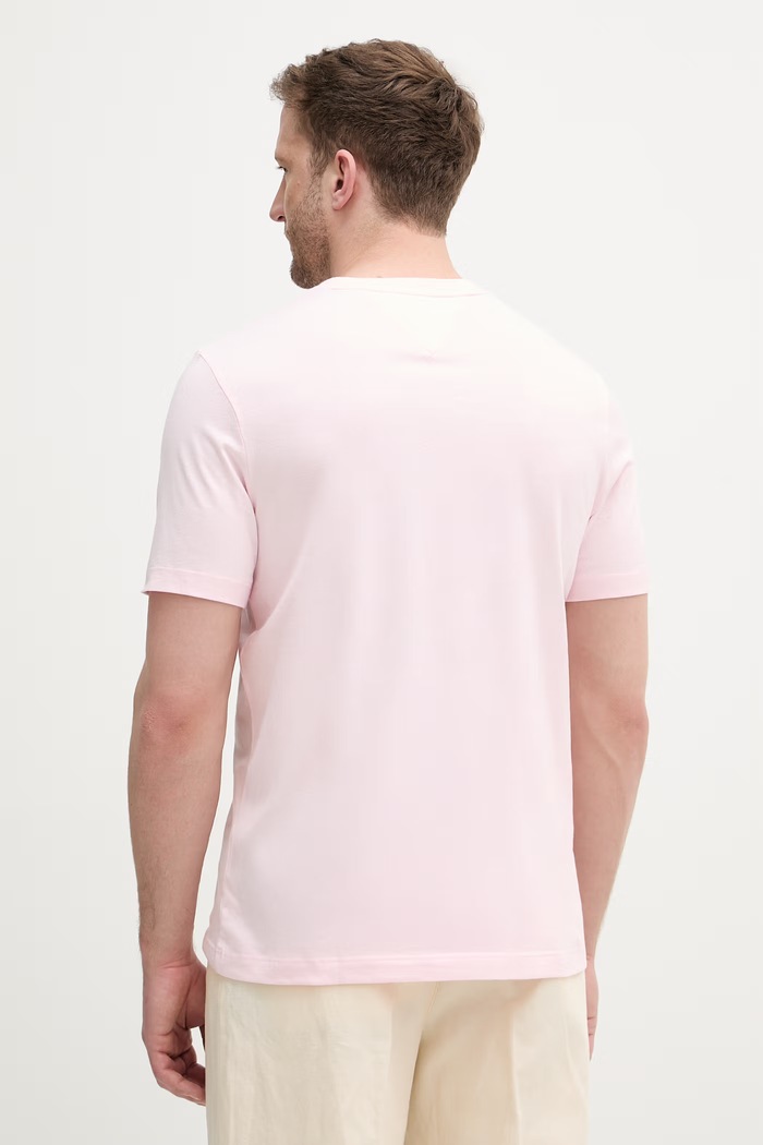 Îmbrăcăminte Tommy Hilfiger tricou bărbătesc din bumbac MW0MW37283 roz