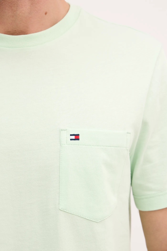 Tommy Hilfiger tričko pánske bavlnené MW0MW37283 zelená